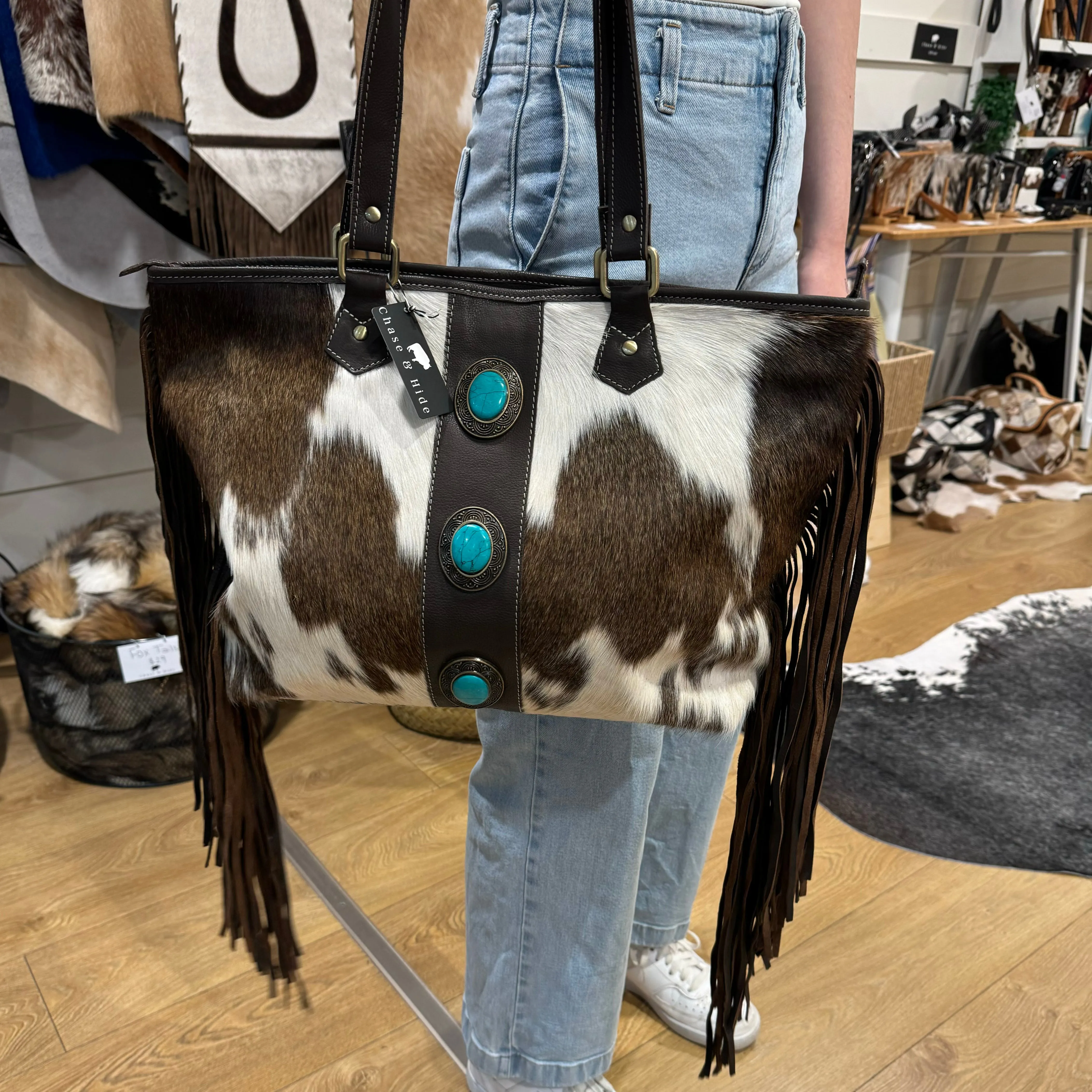 The Yellowstone Handbag with turquoise detail #AB75