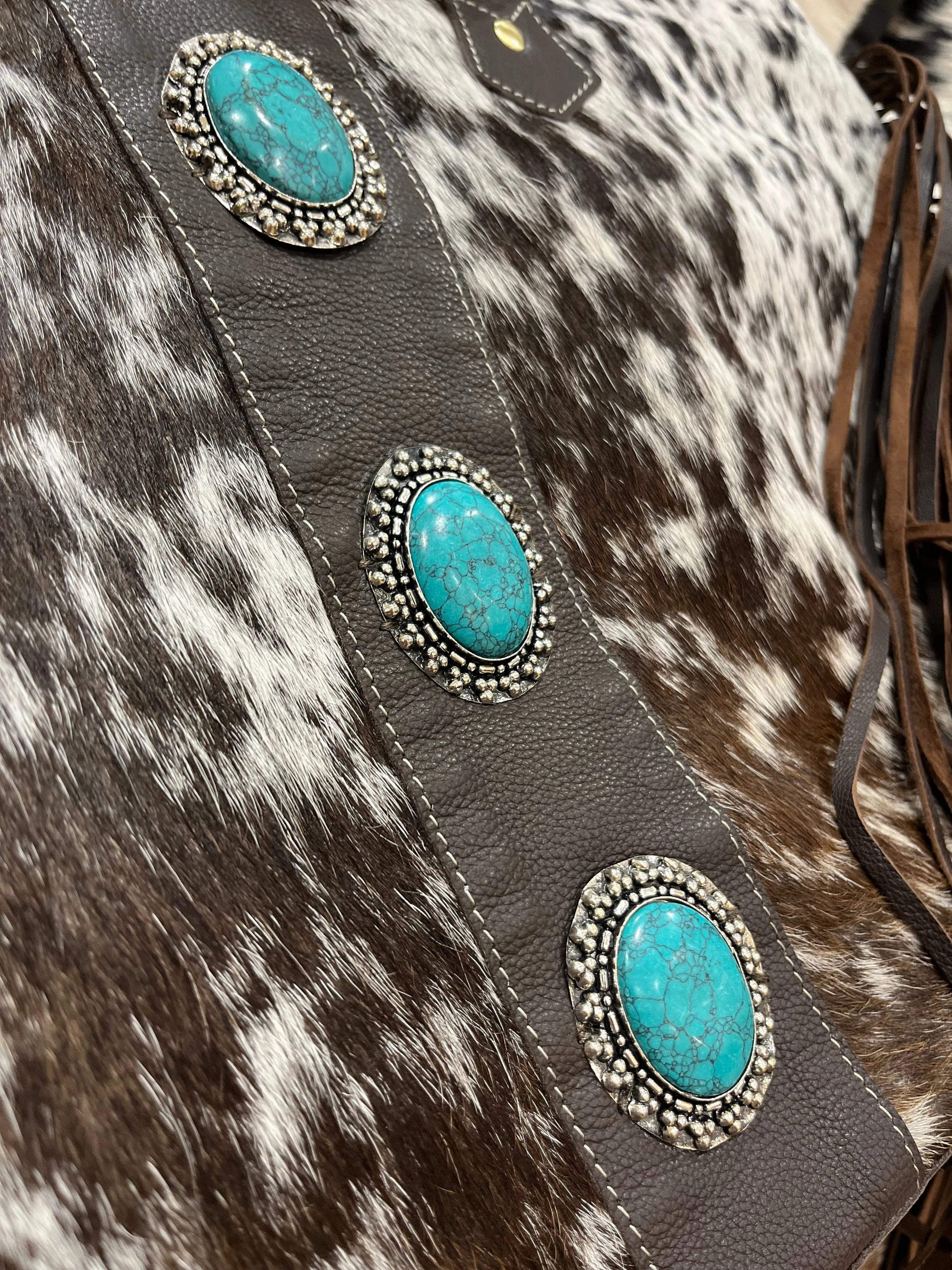 The Yellowstone Handbag with turquoise detail #AB75