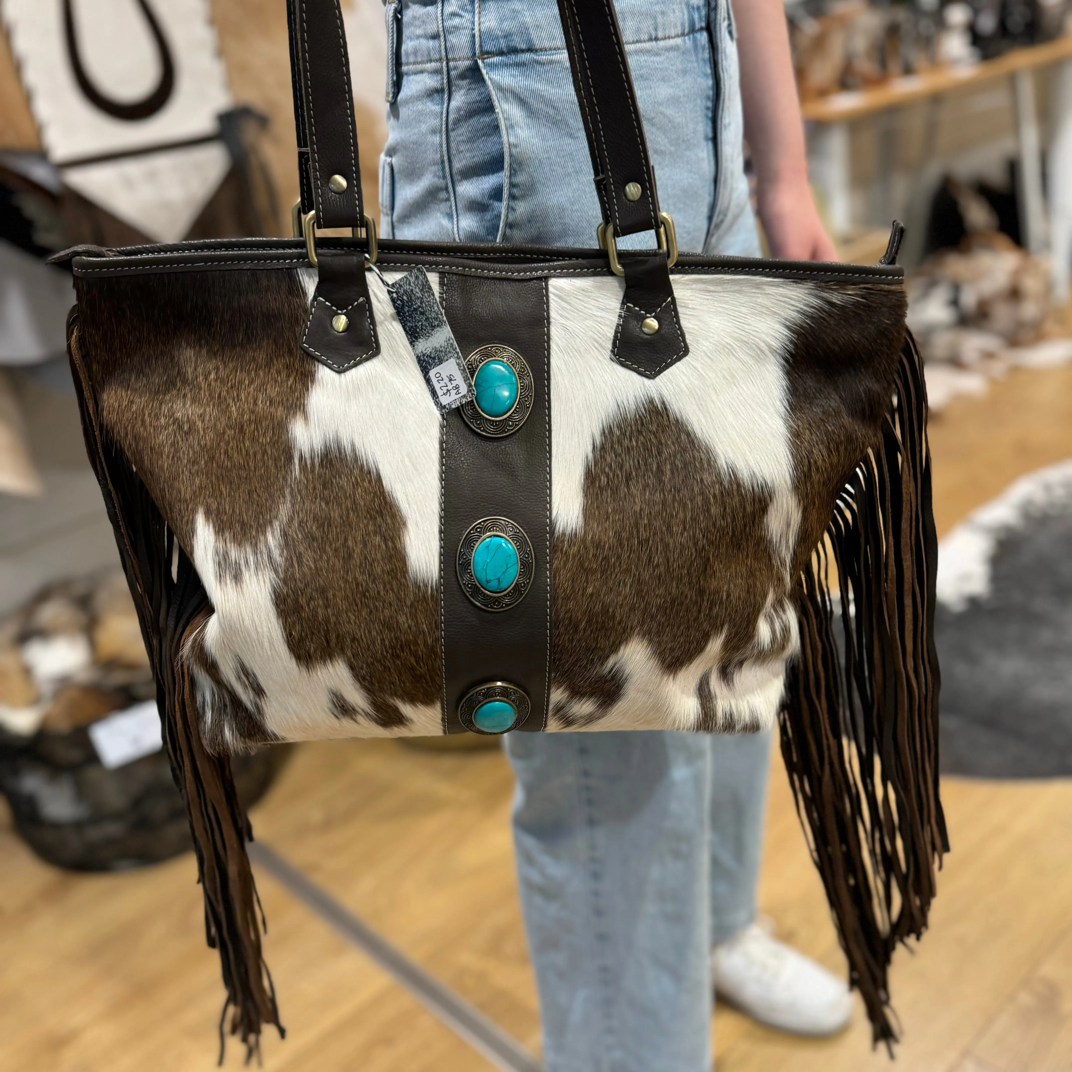 The Yellowstone Handbag with turquoise detail #AB75