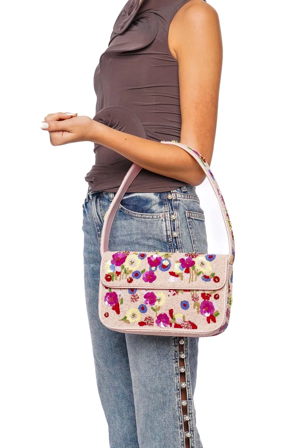 Tommy Wildflowers Beaded Shoulder Bag