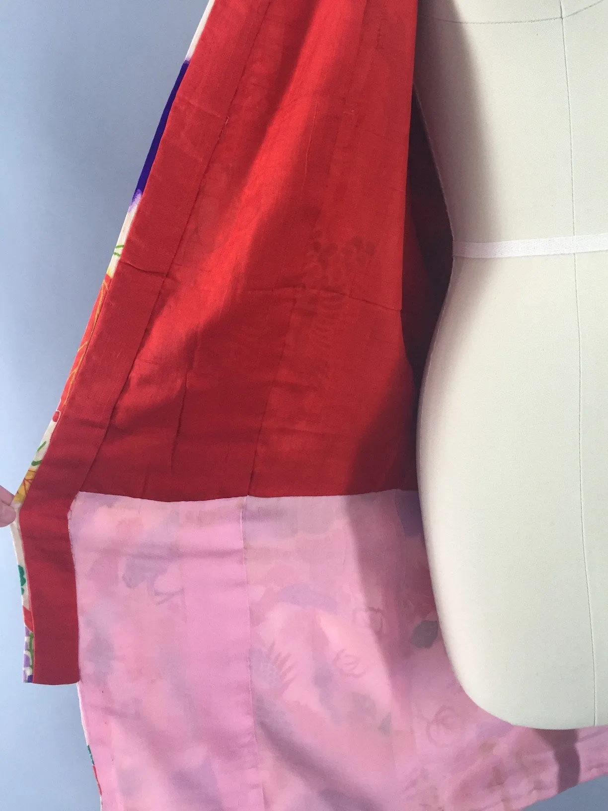 Vintage Silk Kimono / Child's Kids Kimono / 1900s 1910s / Phoenix Bird Print