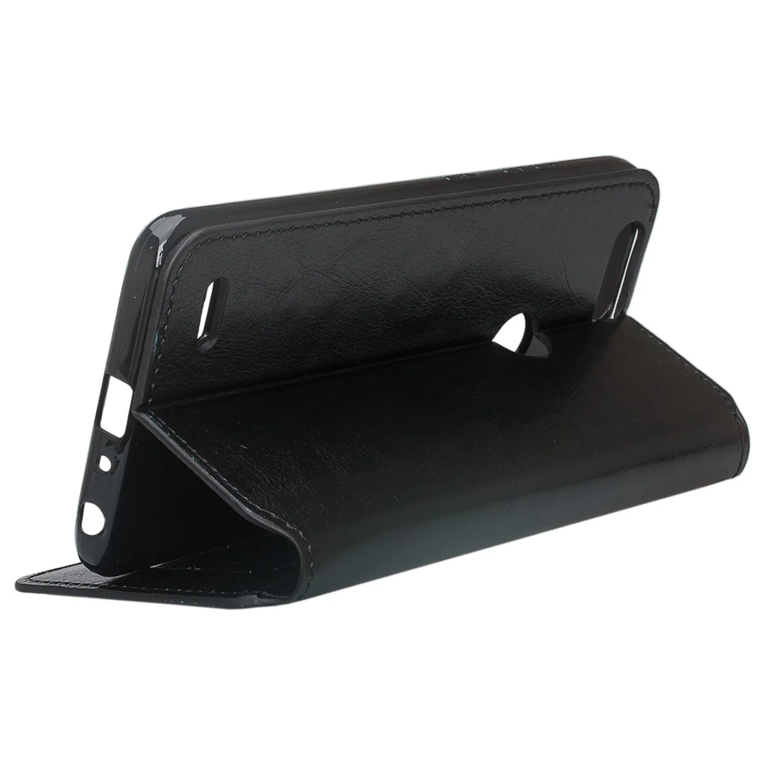 ZTE Sequoia | Blade Z Max | ZTE Z982 Case, Faux Leather Magnetic Flip[Kickstand] Wallet Case Cover with ID & Card Slots - Black